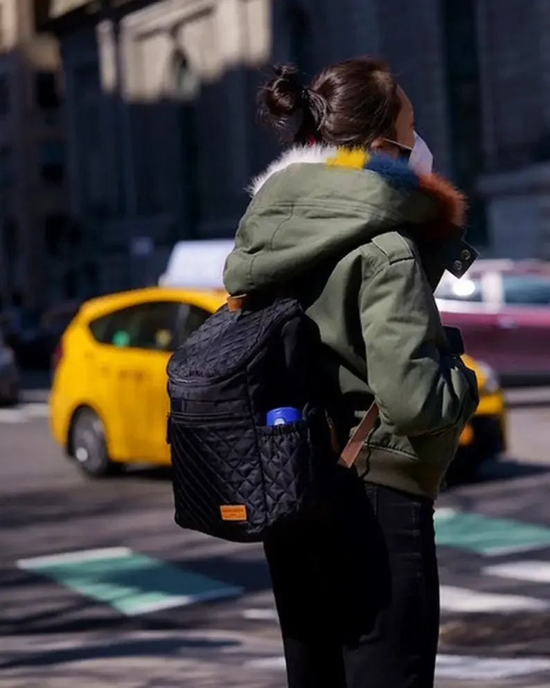 2022 Fashion New Baby Diaper Bag Backpack Multifunctional Organizer with Thermal Milk Bottle Bag for Moms