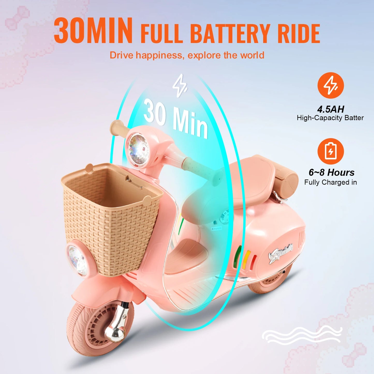 Kids Ride On Motorcycle Trike 6V 12V Battery Powered 2 MPH