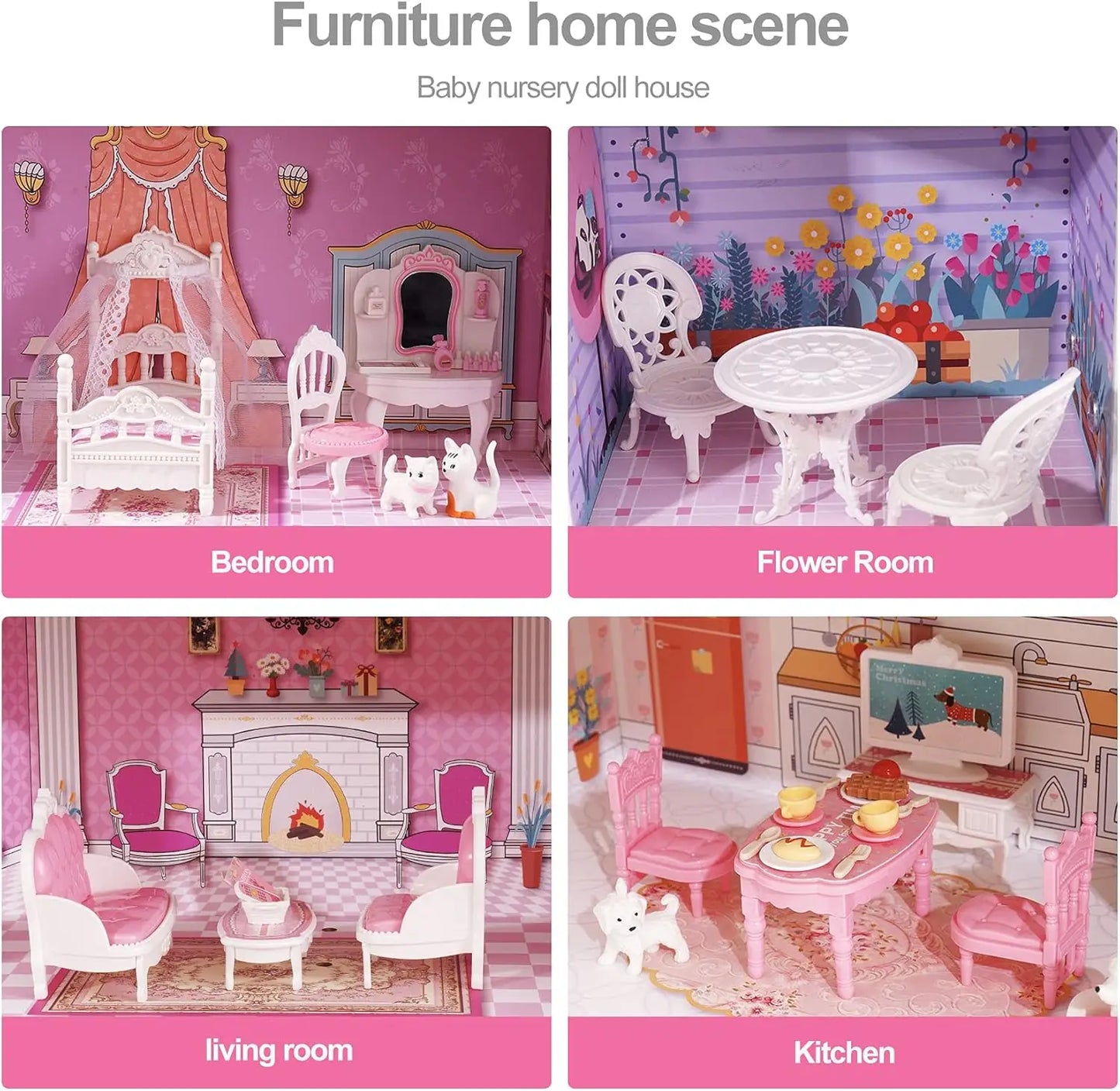 Robotime Robud Victoria Wooden Dollhouse for Kids Furniture Preschool House Toy for Girls