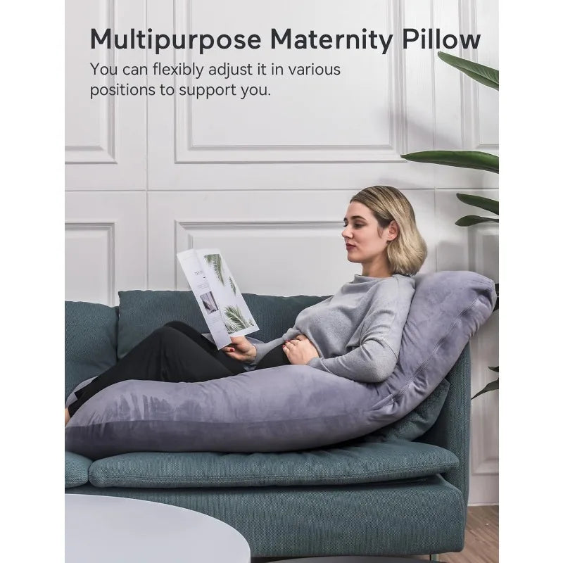 Pregnancy Pillows for Sleeping U Shaped Full Body Maternity Pillow with Removable Cover Support for Back Legs Belly and Hips for Pregnant Women