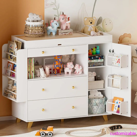 Nursery Dresser With Baby Changing Table 3 Drawers Shelves