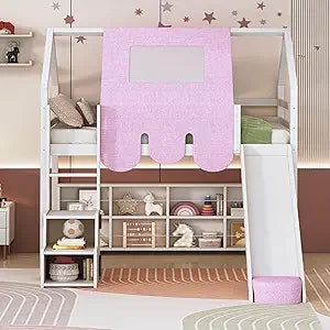 Twin Over Twin Bunk Bed With Drawers Storage Box Shelf Wood