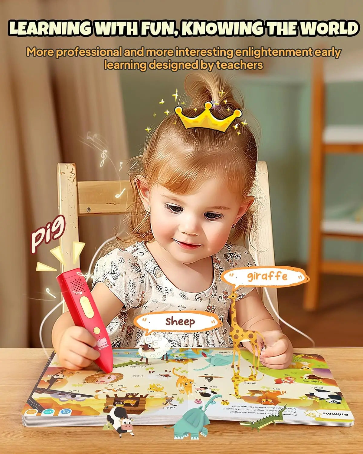 Talking Pen Books Sets Interactive Audio Sound Books Kids Learning Electronic Toys for Boys and Girls Autism Sensory Games