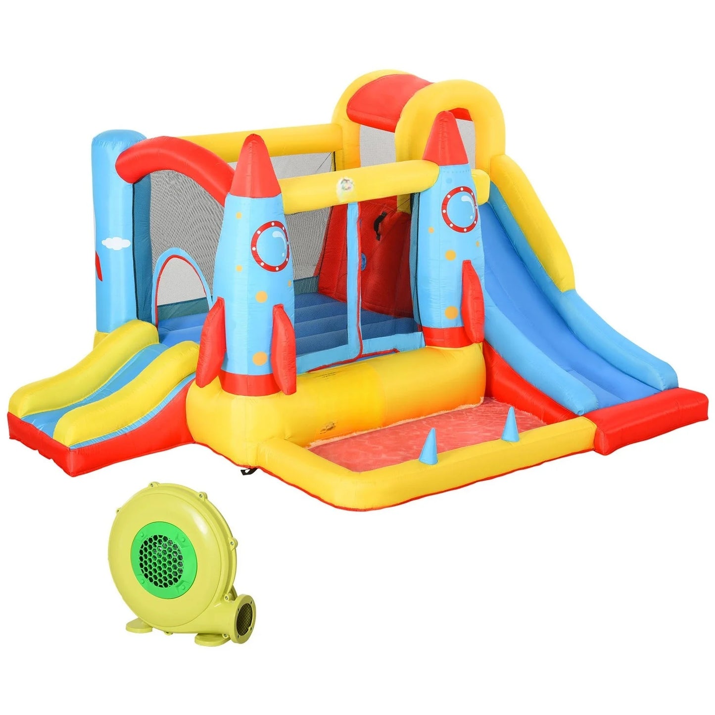 10.8 Feet x 8.7 Feet x 6.1 Feet Outdoor Inflated Castle for Climbing Sliding and Bouncing