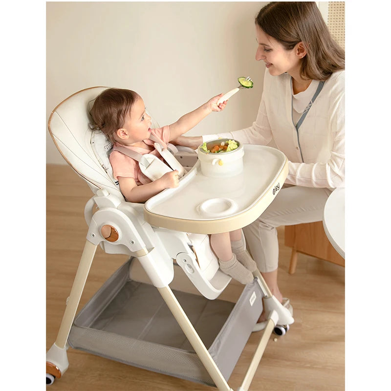 Multifunctional Foldable Baby High Chair Adjustable Height Feeding Chair Toddler Play Chair