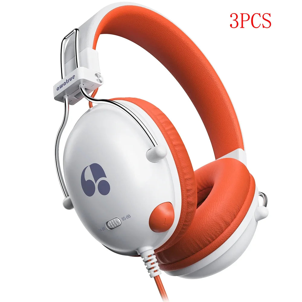 HK05 Kids Study Wired Headphones With Mic Limited 74dB 85dB