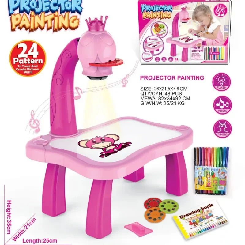 Led Light Projector Art Table Toy For Kids 3 To 6 Learning