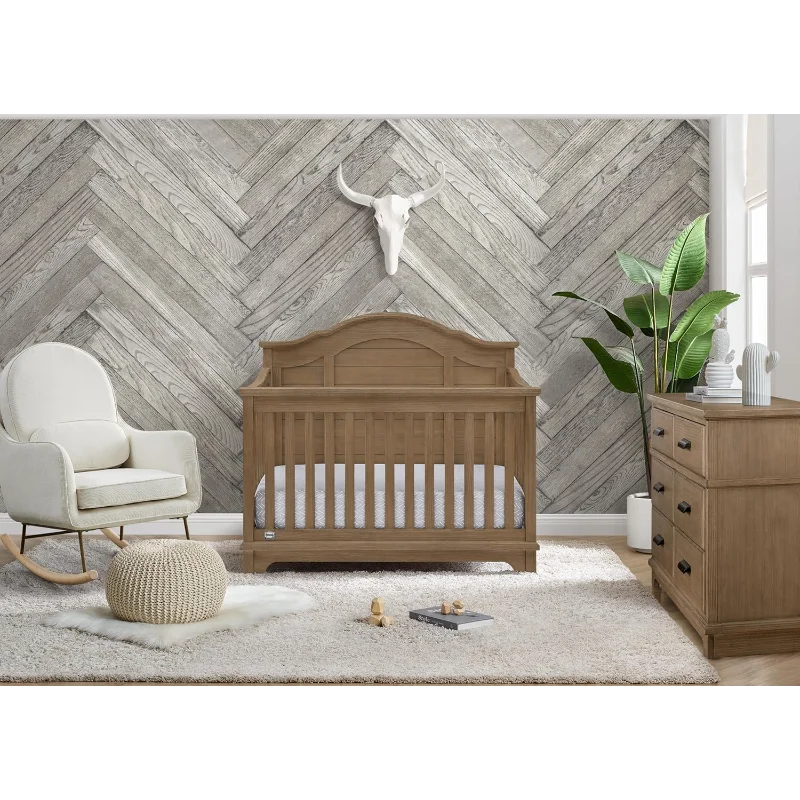 Delta Children Asher Six in One Convertible Crib Aged Oak