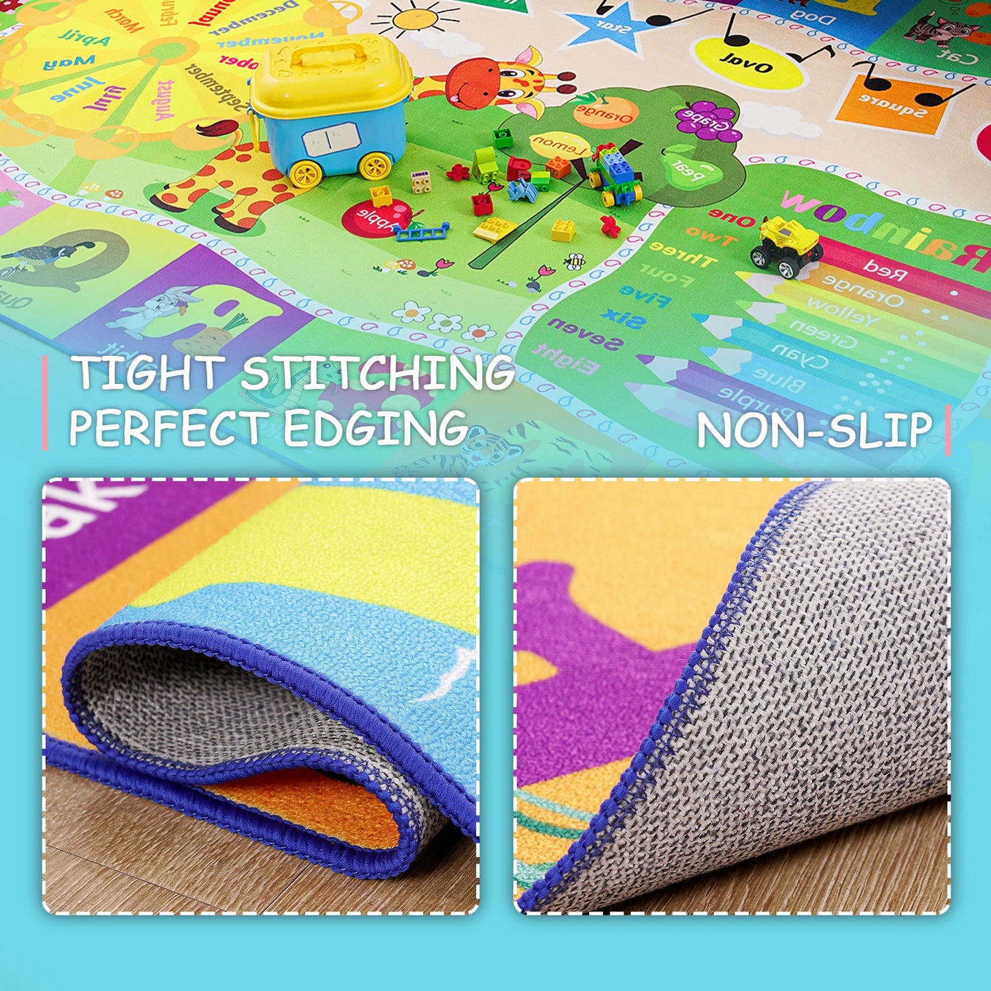 Large Children's Play Mat Giraffe Animal Carpet for Boys Kindergarten Bedroom Decorative Letters Carpet