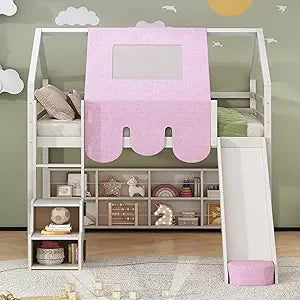 Twin Over Twin Bunk Bed With Drawers Storage Box Shelf Wood