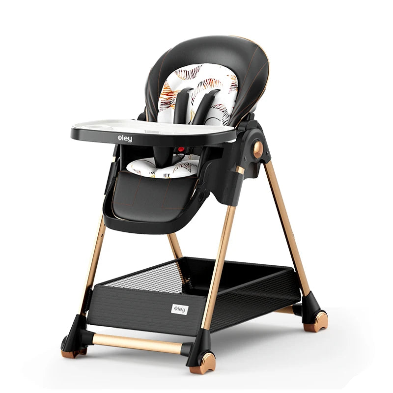Multifunctional Foldable Baby High Chair Adjustable Height Feeding Chair Toddler Play Chair