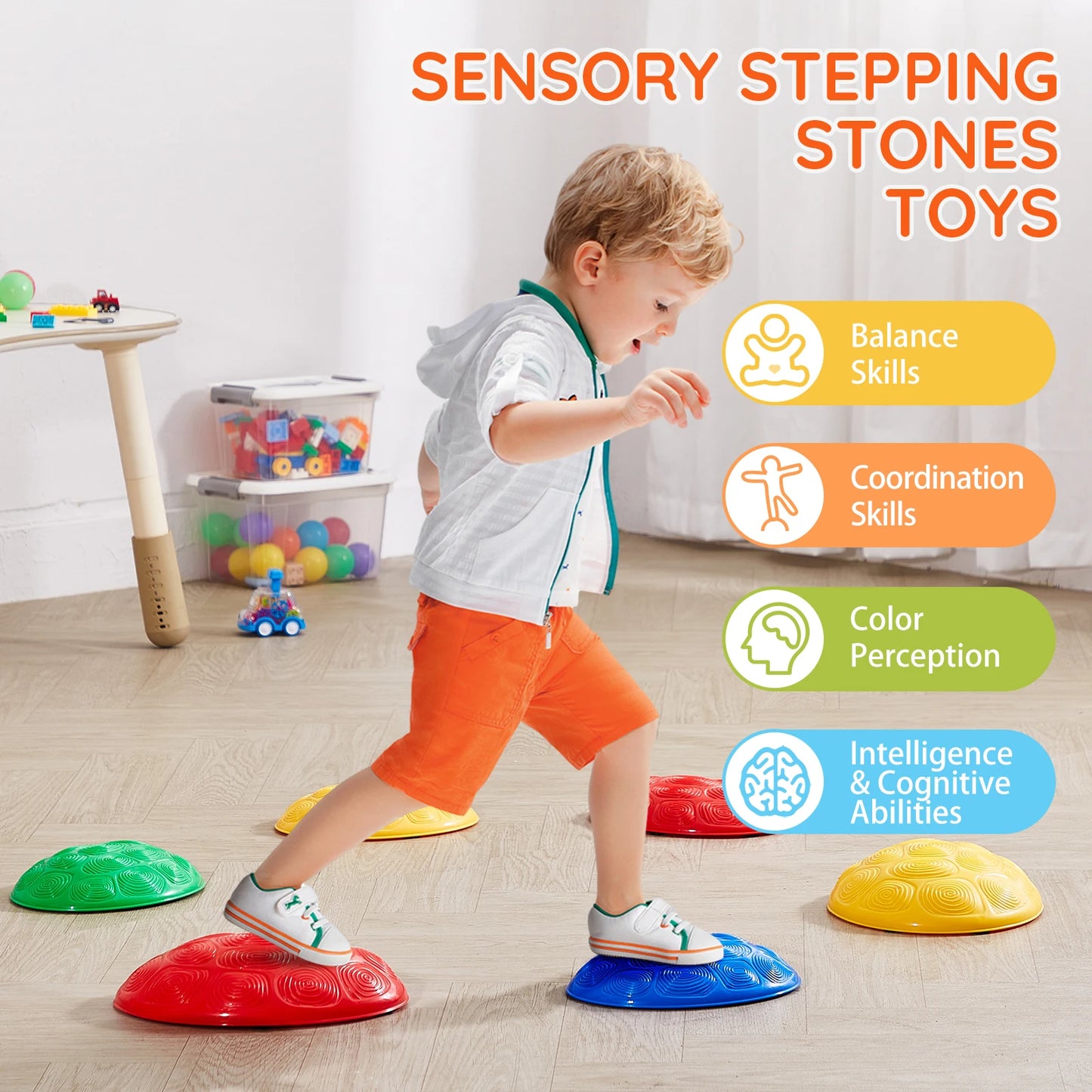 SucceBuy Turtle Balance Stepping Stones 6 Pack For Kids