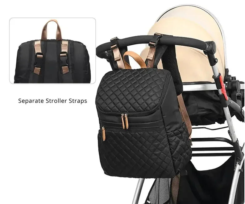 2022 Fashion New Baby Diaper Bag Backpack Multifunctional Organizer with Thermal Milk Bottle Bag for Moms