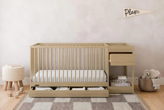 Teddi 5 In 1 Convertible Crib Changer With Drawer Driftwood