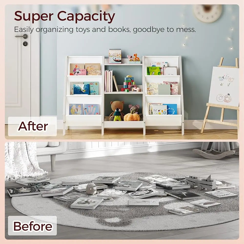 Kids Bookshelf And Toy Organizer 3 Tier Bookshelf For Kids Sturdy Kids Bookcase With Storage Toddler Book Shelf For Kids