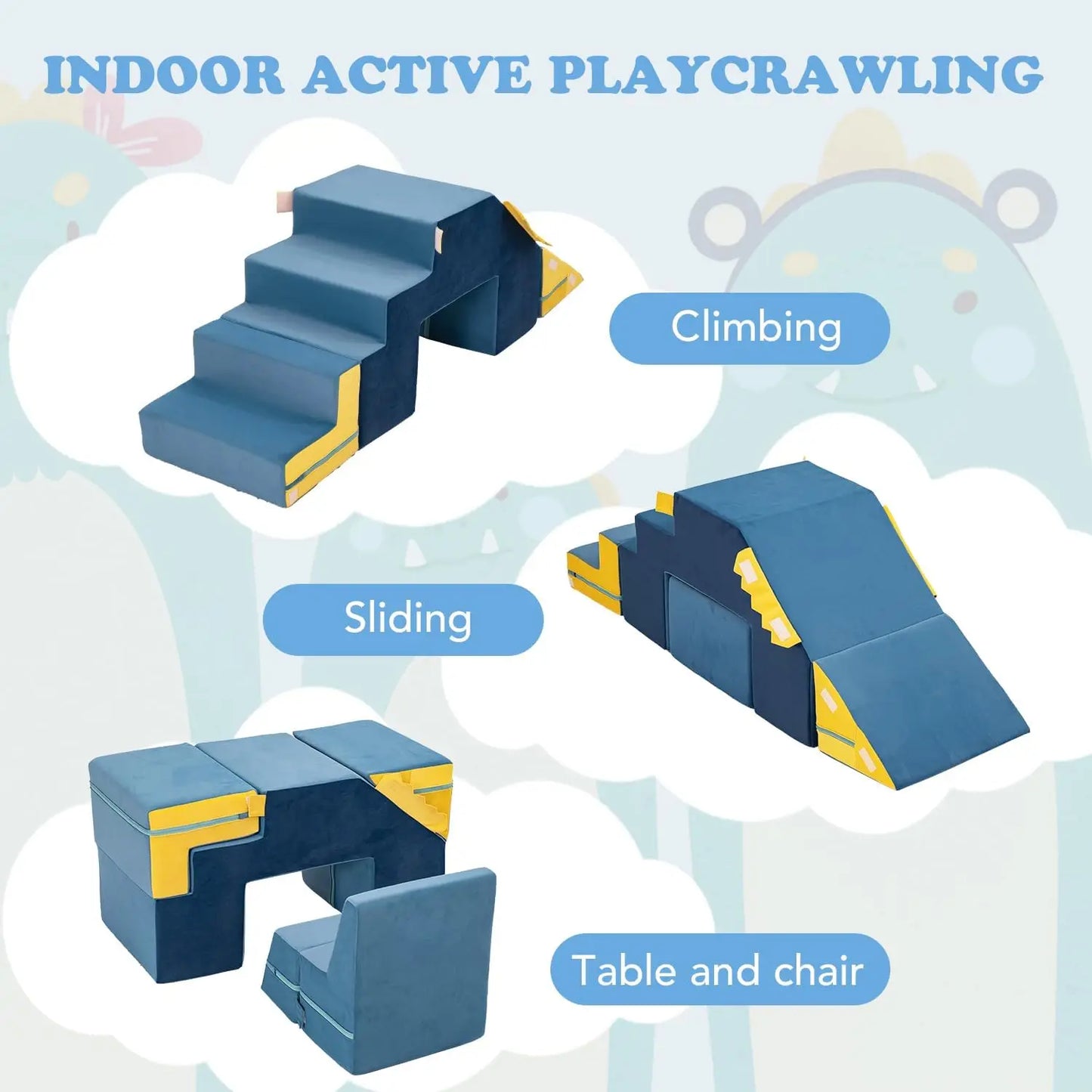 Dinosaur Foldable Foam Climber for Toddlers Indoor Play