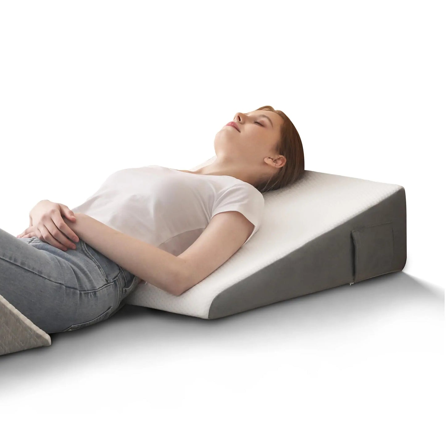 Hcore Memory Foam Bed Wedge Pillow Jacquard Cover Reflux