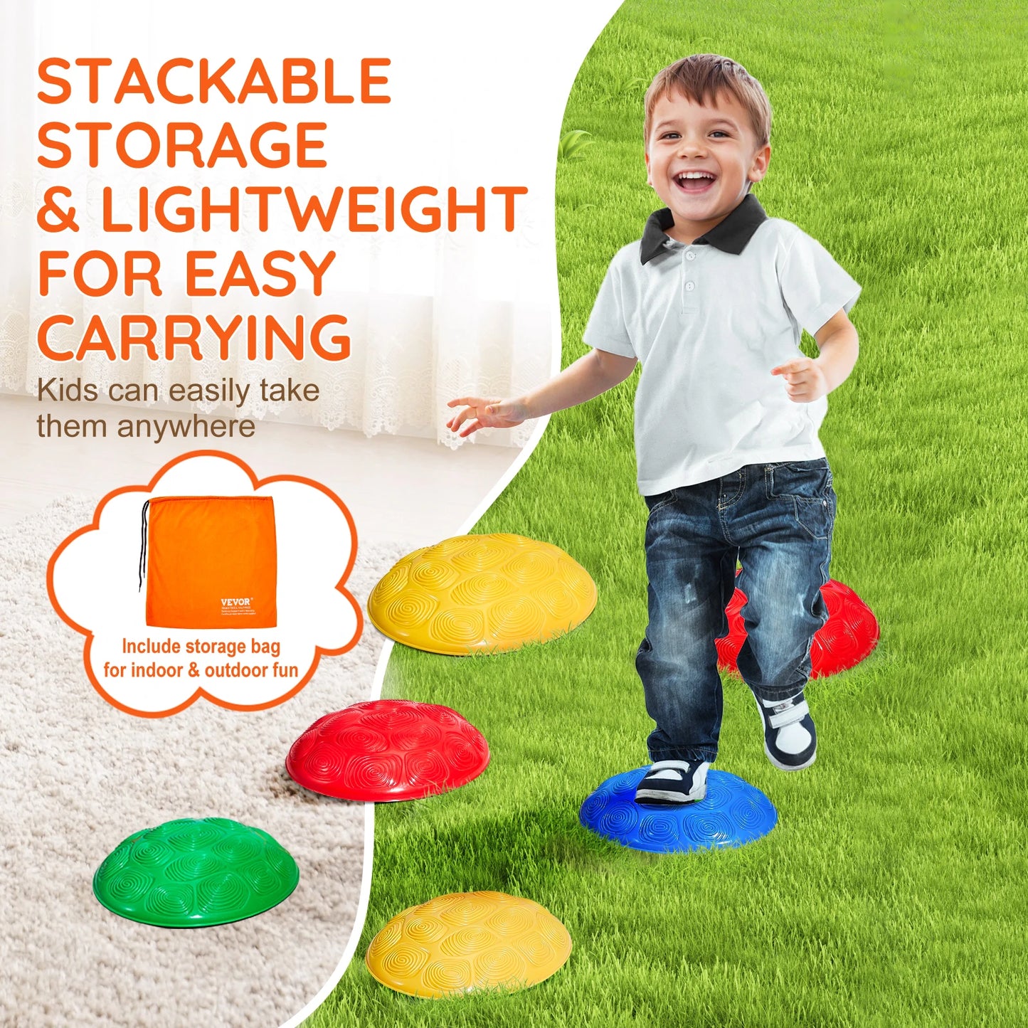 SucceBuy Turtle Balance Stepping Stones 6 Pack For Kids