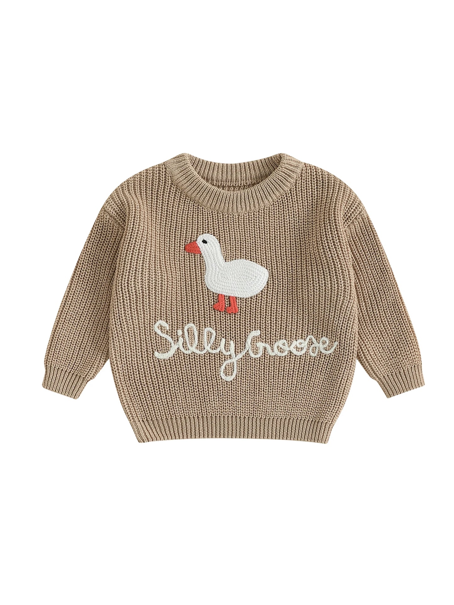 Infant Toddler Duck Embroidered Sweater Crewneck Unisex