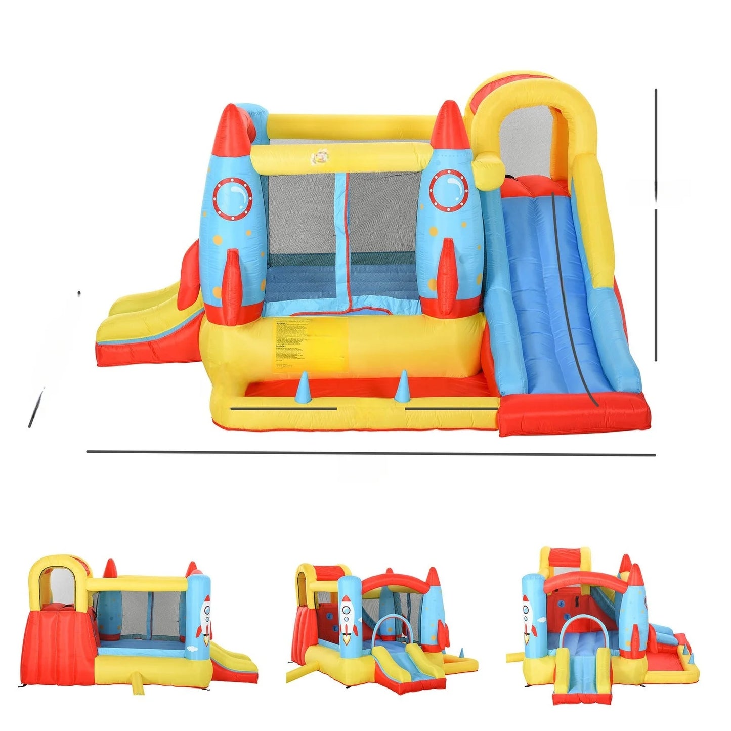 10.8 Feet x 8.7 Feet x 6.1 Feet Outdoor Inflated Castle for Climbing Sliding and Bouncing