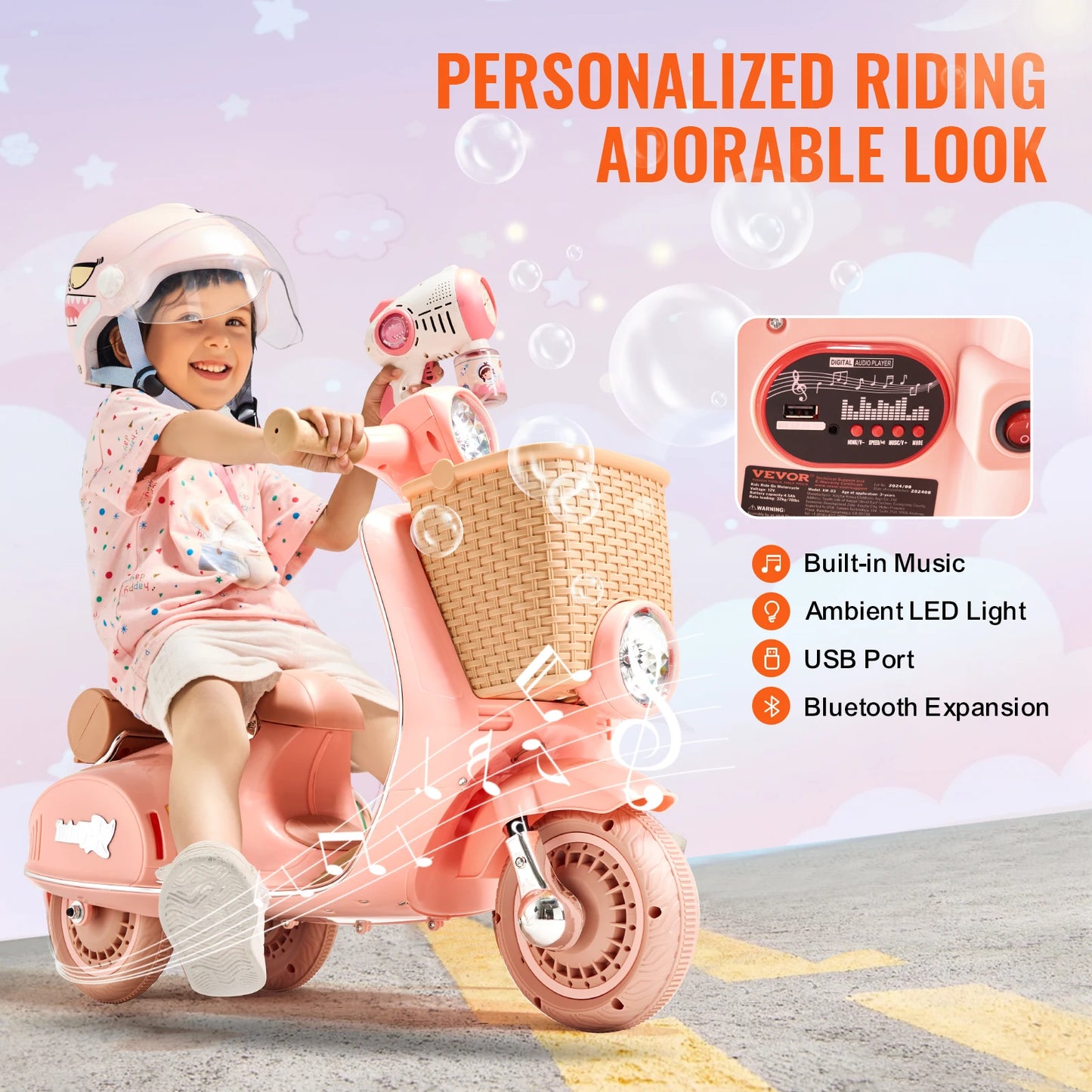 Kids Ride On Motorcycle Trike 6V 12V Battery Powered 2 MPH