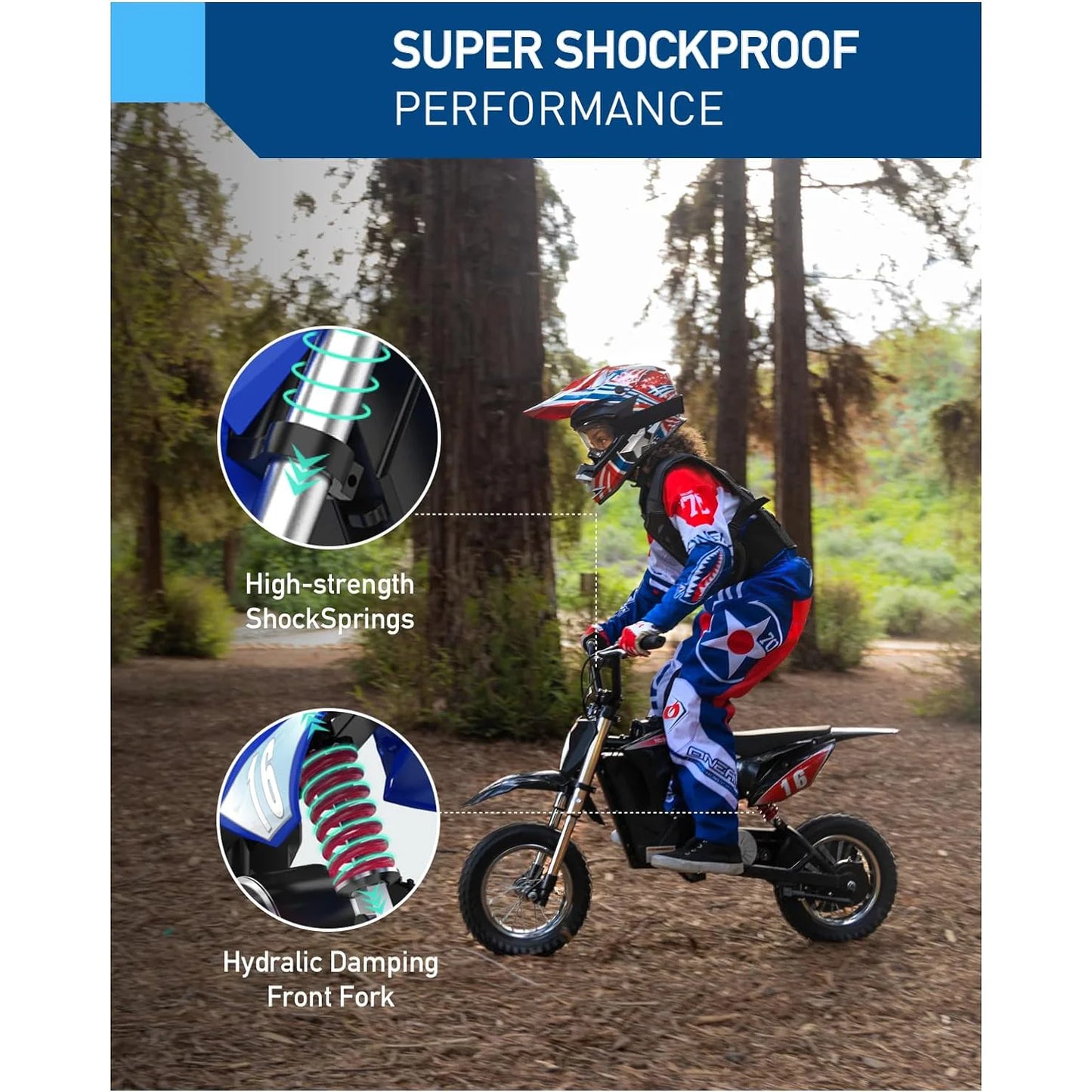 Hiboy 36V 300W Electric Kids Dirt Bike 3 Speed Modes