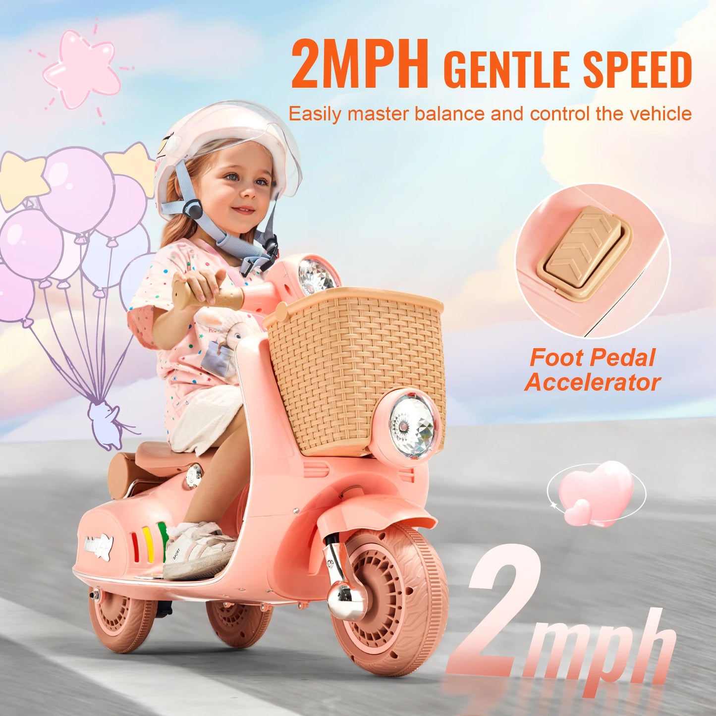 Kids Ride On Motorcycle Trike 6V 12V Battery Powered 2 MPH