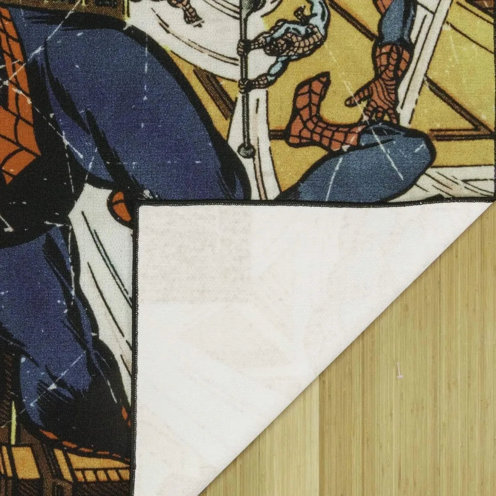 Marvel Spiderman Indoor Area Rug 4x6 Non Slip For Kids