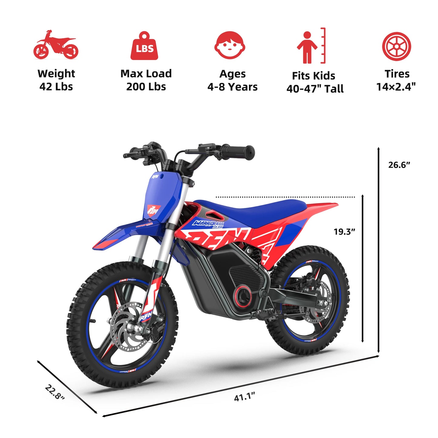 RFN Warrior Kids E500 Electric Dirt Bike 36V 400W Off Road