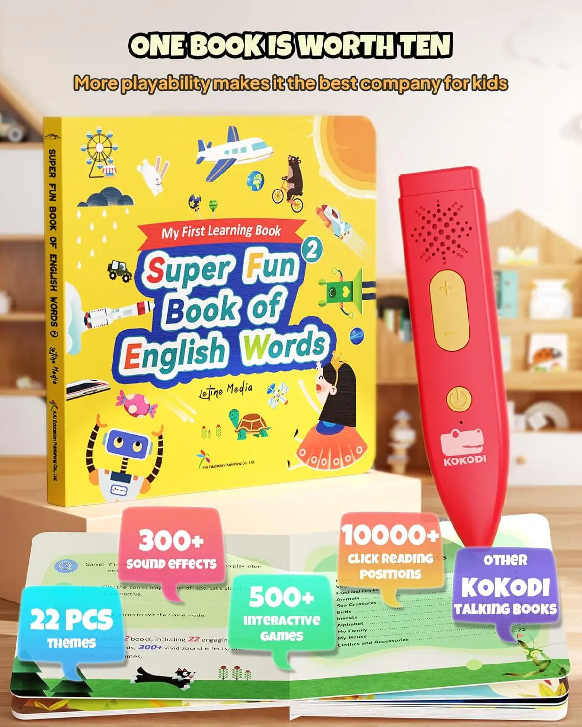 Talking Pen Books Sets Interactive Audio Sound Books Kids Learning Electronic Toys for Boys and Girls Autism Sensory Games