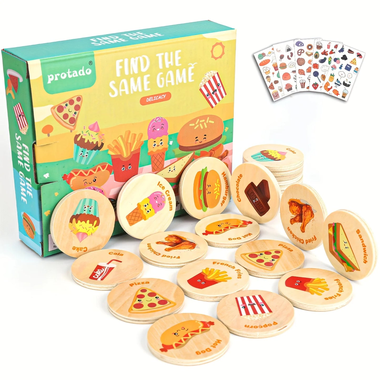 Dinosaur wooden memory matching game, color recognition observation educational toy teaching aid, suitable for children's birthd