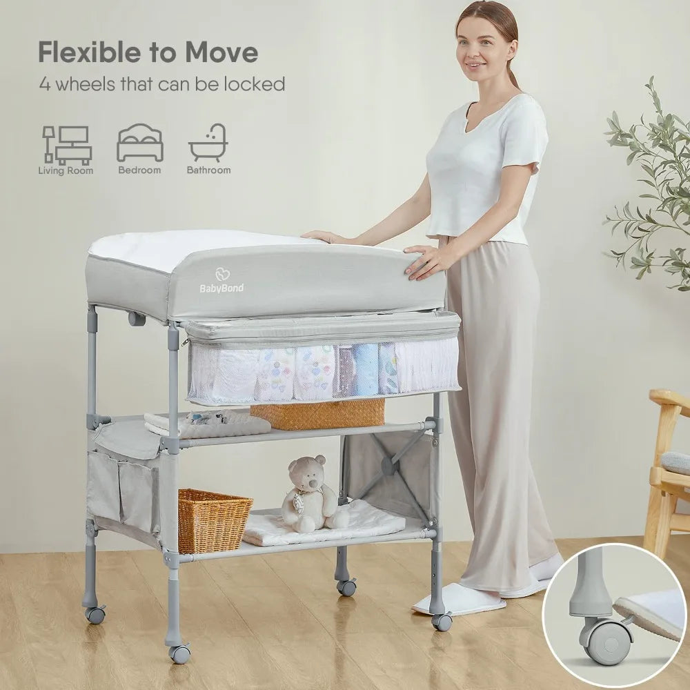 Portable Foldable Baby Changing Table Dresser Waterproof