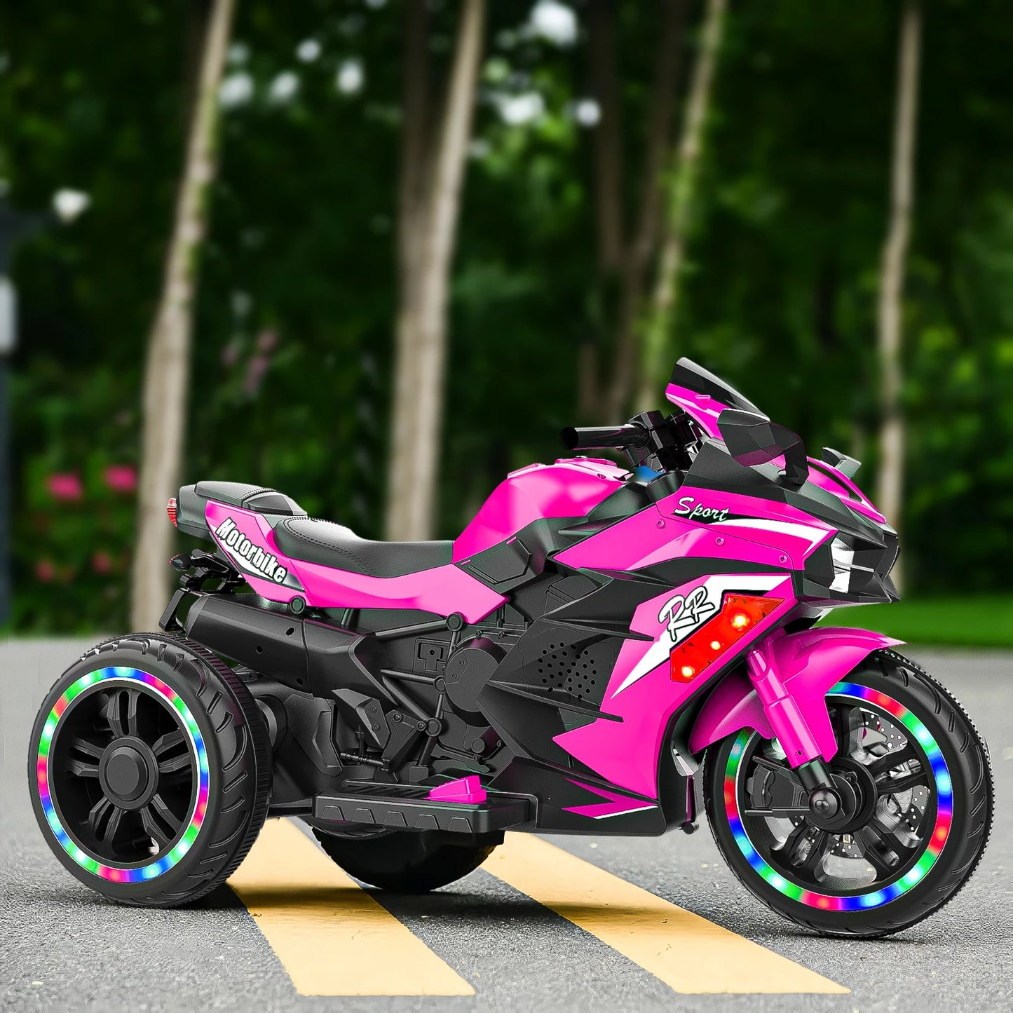 Kids 12V Electric Three Wheel Ride On Motorcycle With LED