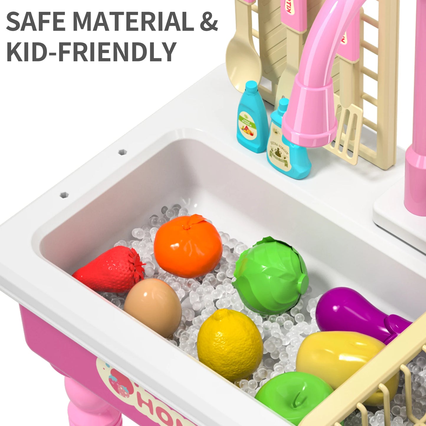 Play Kitchen Sink Toy with Running Water and Dishwasher Feature