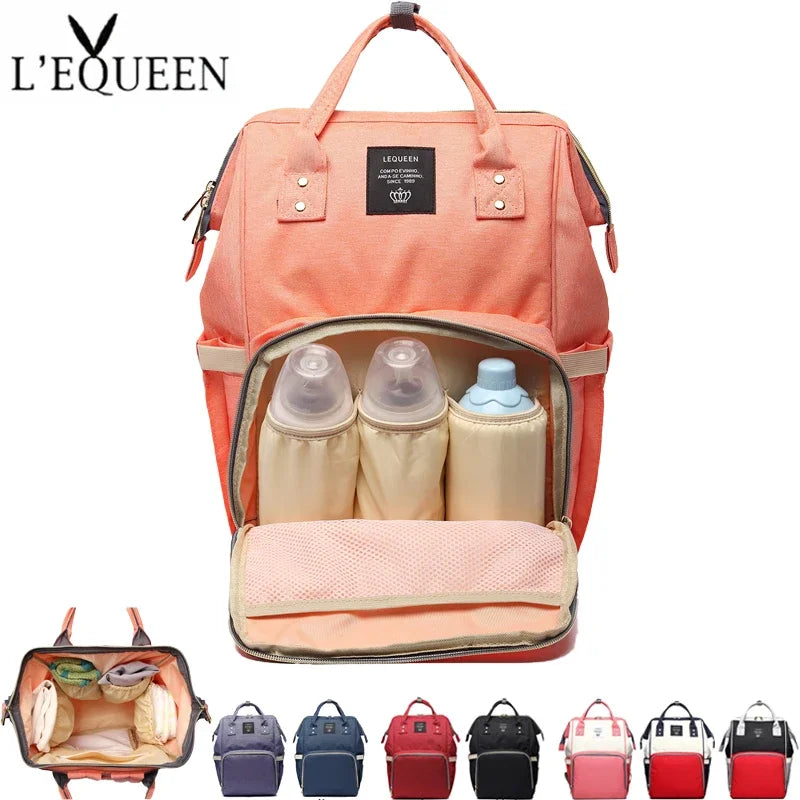 Lequeen Mummy Maternity Diaper Bag Backpack Large Capacity Stroller Bag Travel Diaper Backpack for Baby Care
