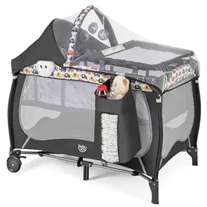4 In 1 Pack And Play Baby Playard With Bassinet And Canopy