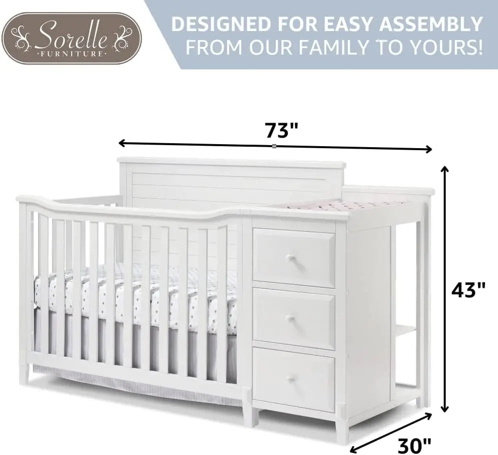 Berkley Convertible Crib And Changer With Solid Panel Back