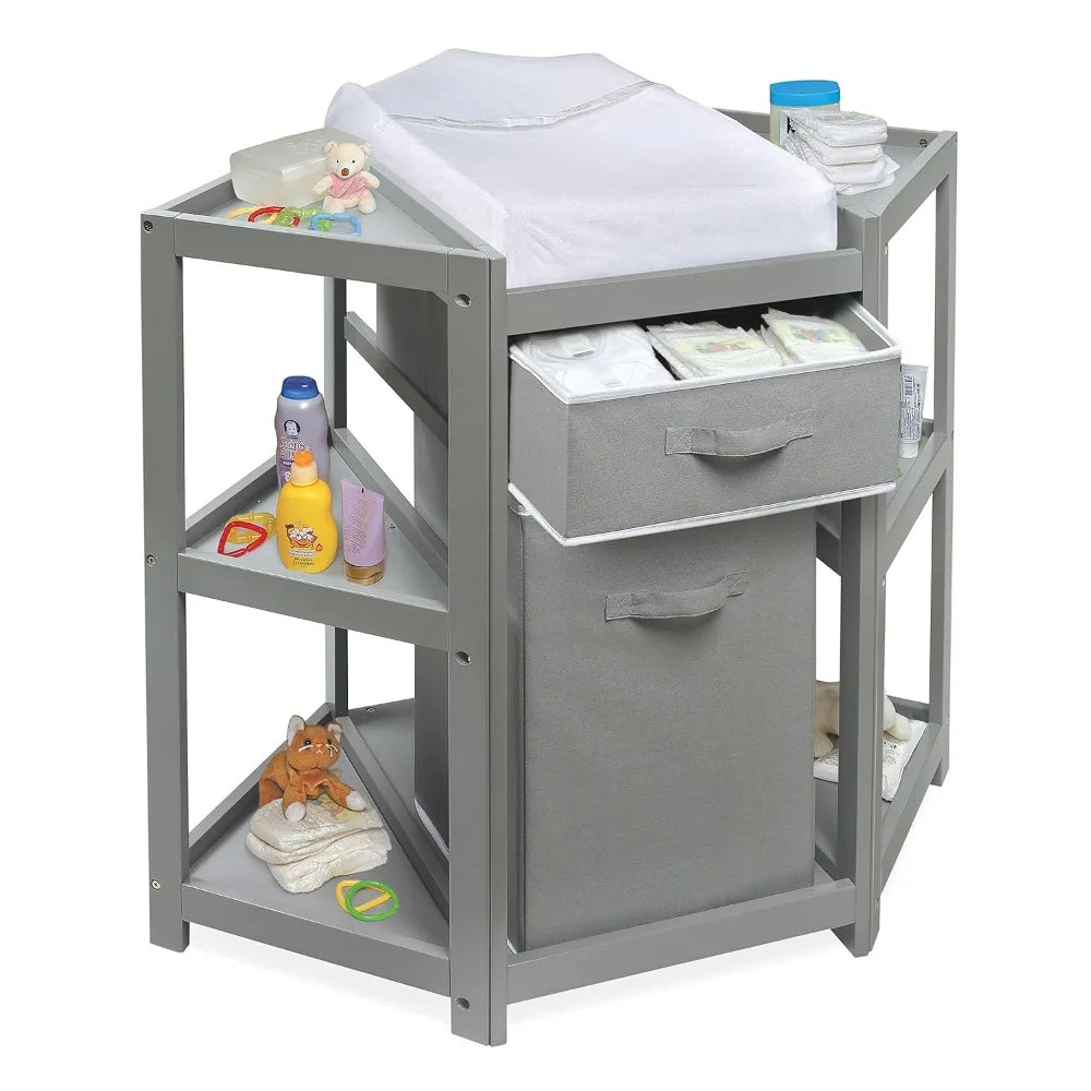 Corner Baby Changing Table Space Saving Diaper Station Pad