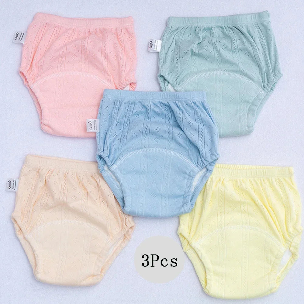 3 Pack Newborn Training Pants Cotton Washable Nappies