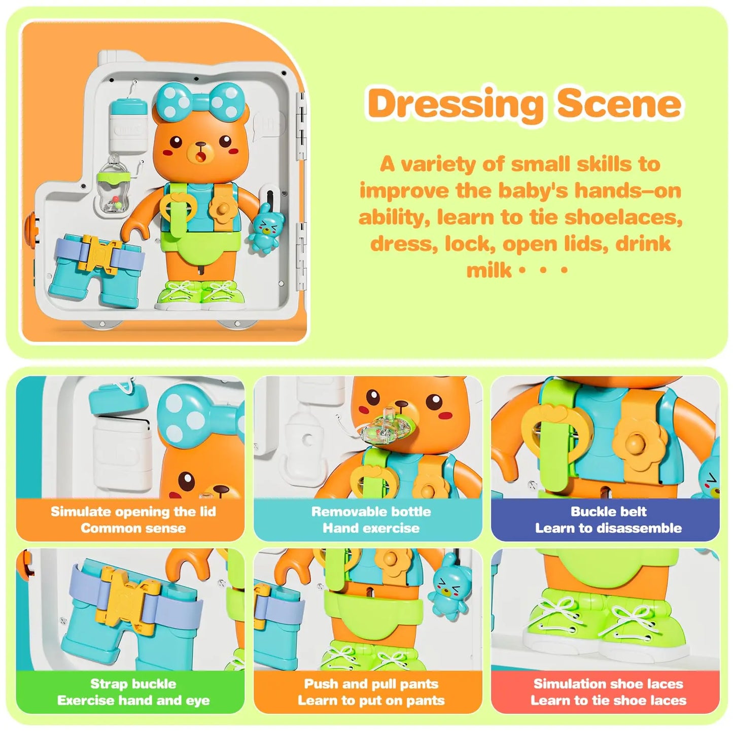 Musical Busy Board For Toddler Cute Skills Developmental Educational Toy Kids Montessori Gift For 1 To 3 Year Old Children