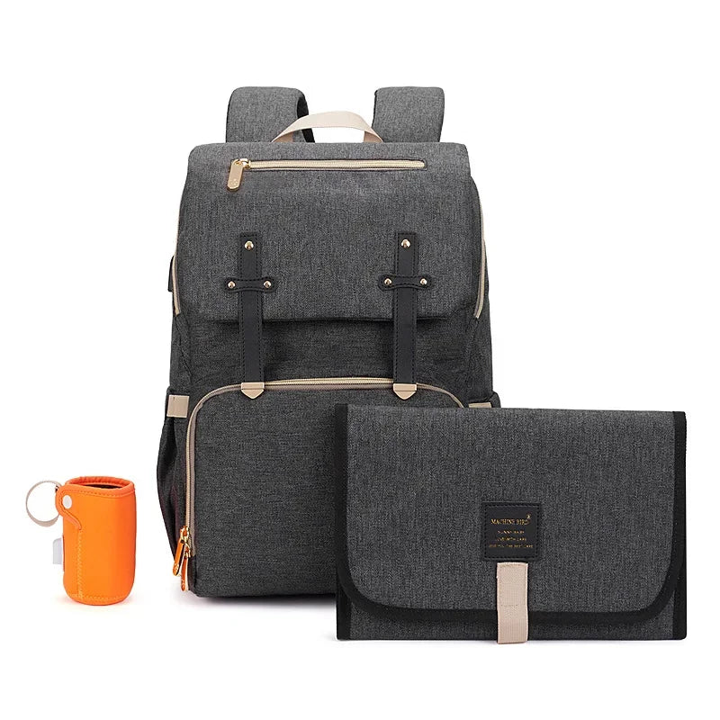 2022 Fashion New Baby Diaper Bag Backpack Multifunctional Organizer with Thermal Milk Bottle Bag for Moms