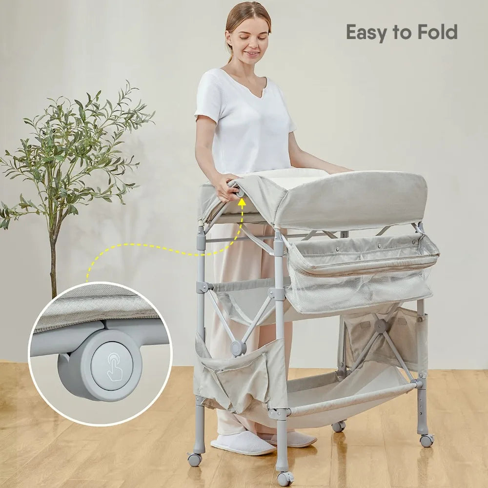 Portable Foldable Baby Changing Table Dresser Waterproof