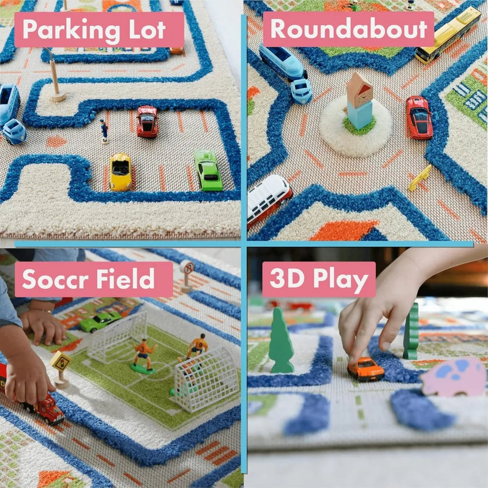 3D Play Carpets For Kids Educational Rug 59 By 39 Inches