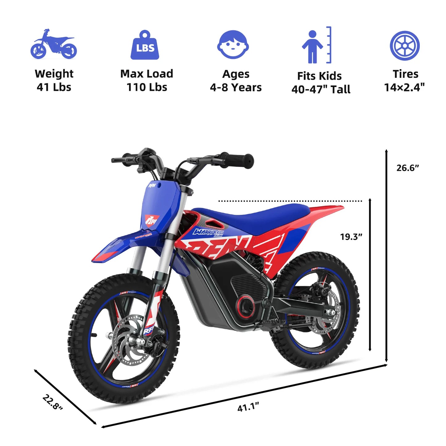 RFN Warrior Kids E500 Electric Dirt Bike 36V 400W Off Road