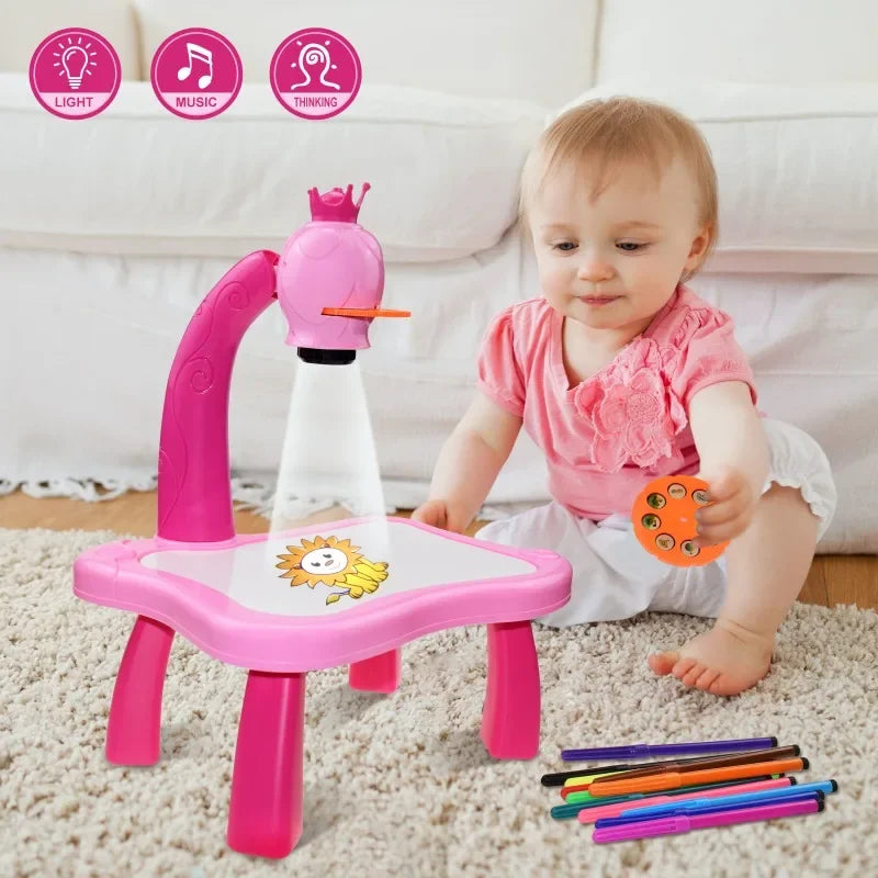 Led Light Projector Art Table Toy For Kids 3 To 6 Learning