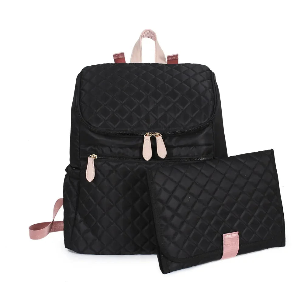 2022 Fashion New Baby Diaper Bag Backpack Multifunctional Organizer with Thermal Milk Bottle Bag for Moms