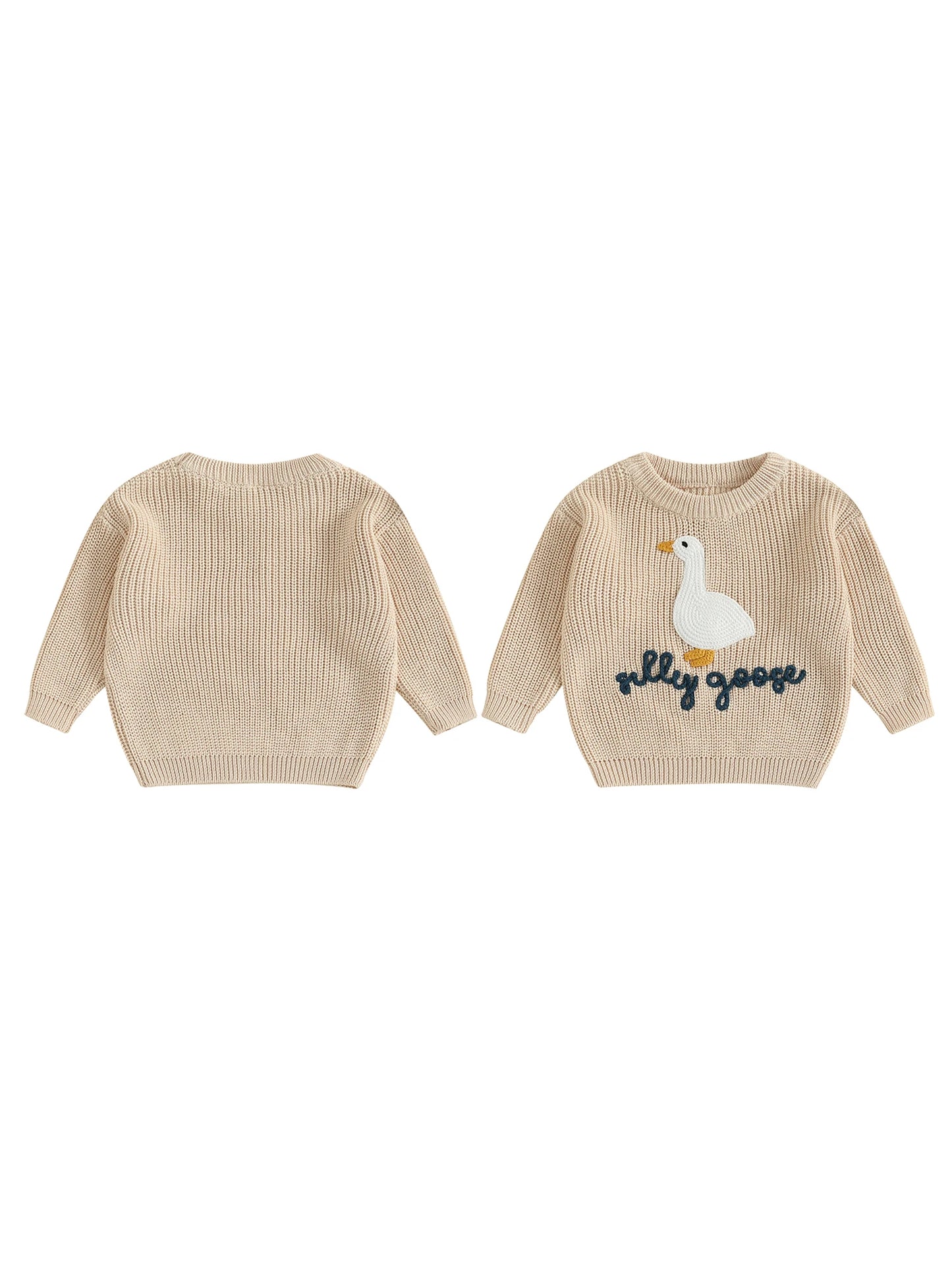 Infant Toddler Duck Embroidered Sweater Crewneck Unisex