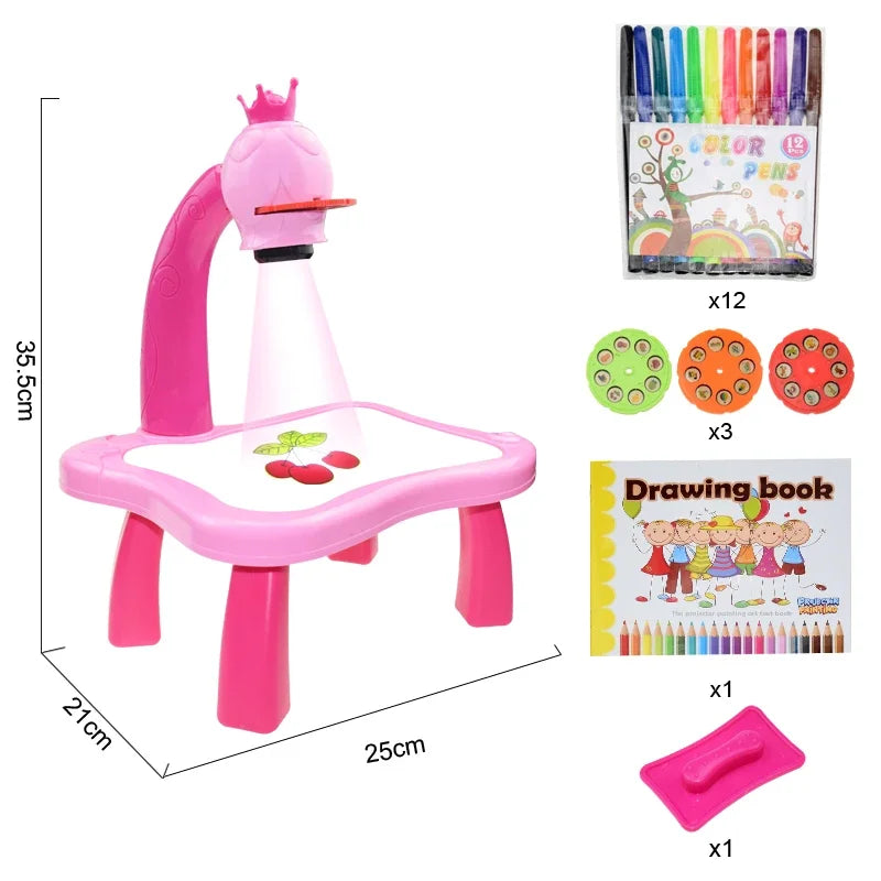 Led Light Projector Art Table Toy For Kids 3 To 6 Learning