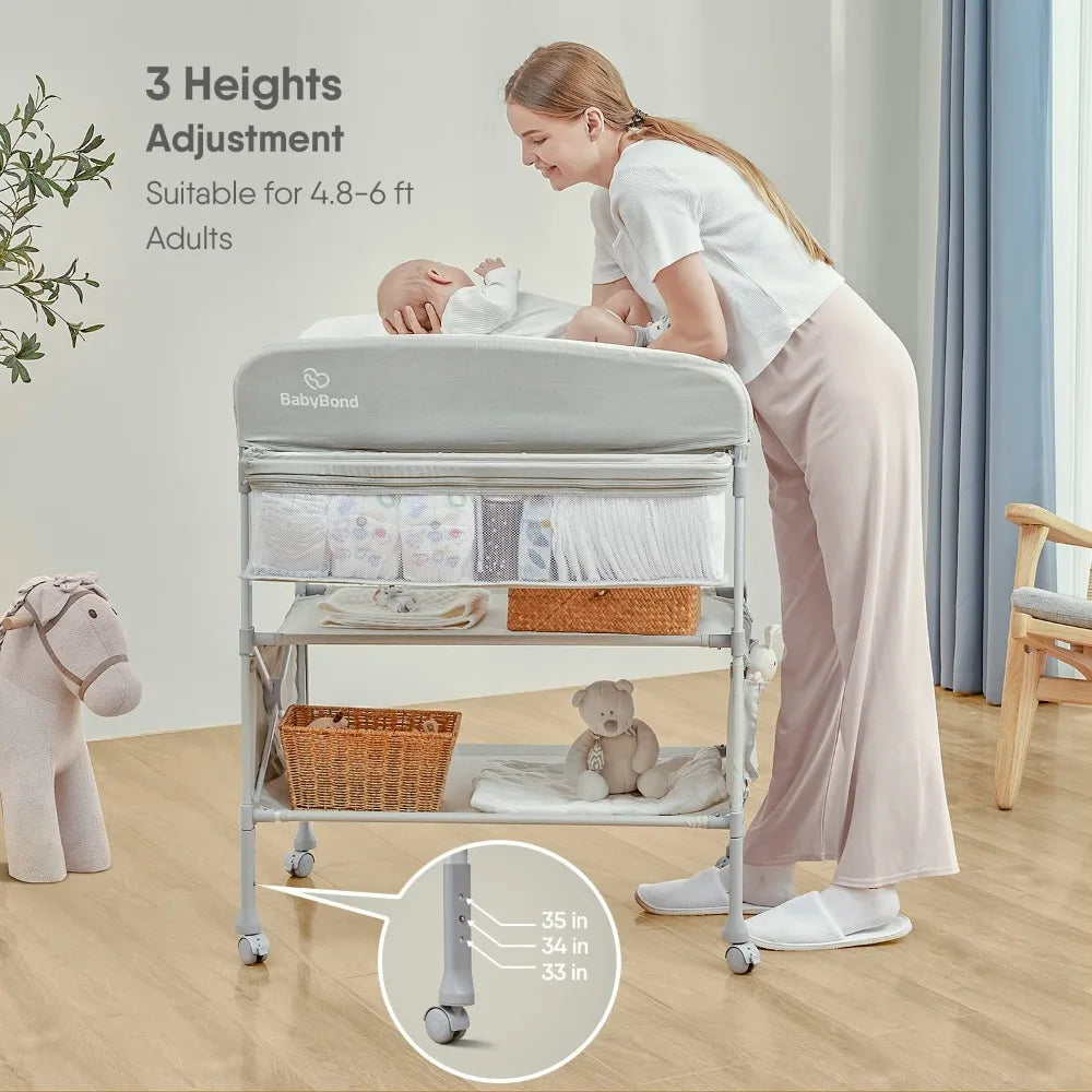 Portable Foldable Baby Changing Table Dresser Waterproof