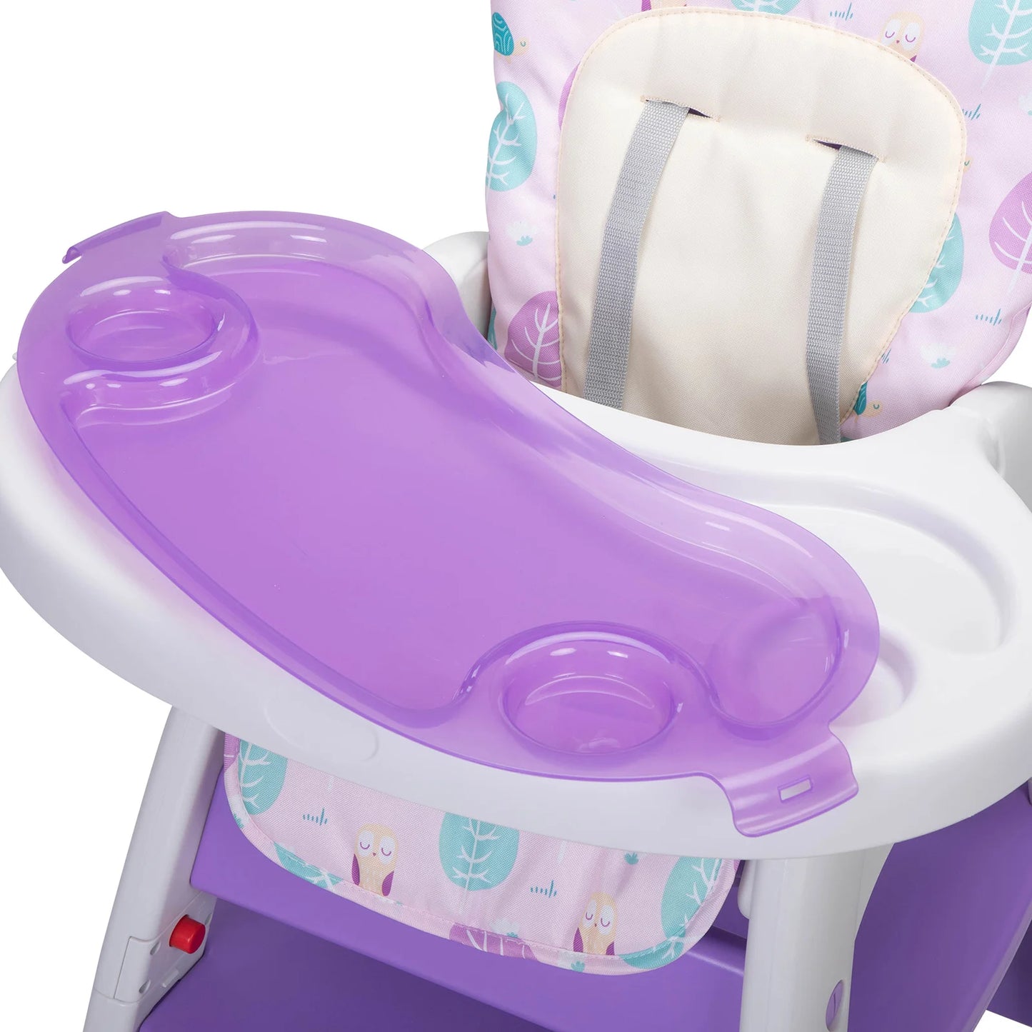 Convertible High Chair for Babies Booster Seat with Safety Belt Feeding Tray Toddler Chair and Table Set Purple and White